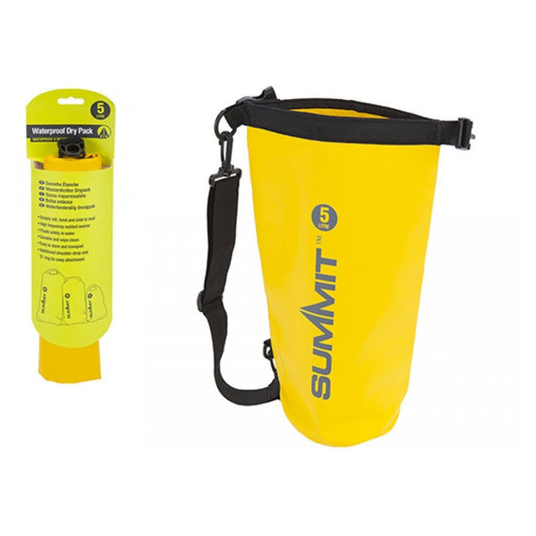 Summit 5L yellow roll top dry bag
