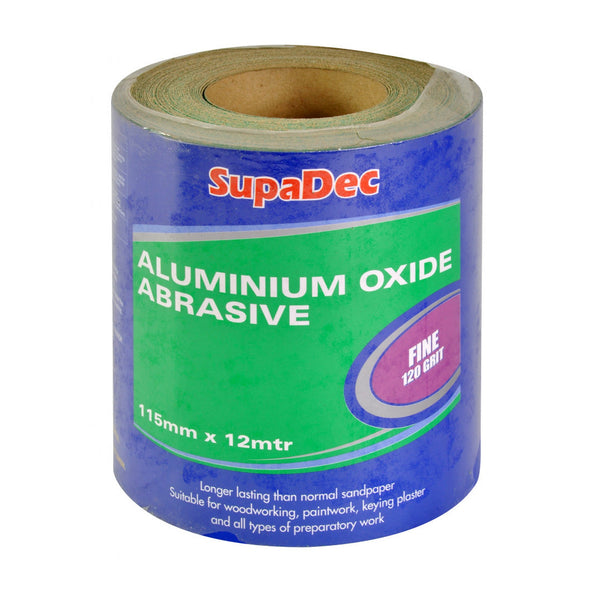 SupaDec aluminium oxide sanding roll, 120 grit, 12m
