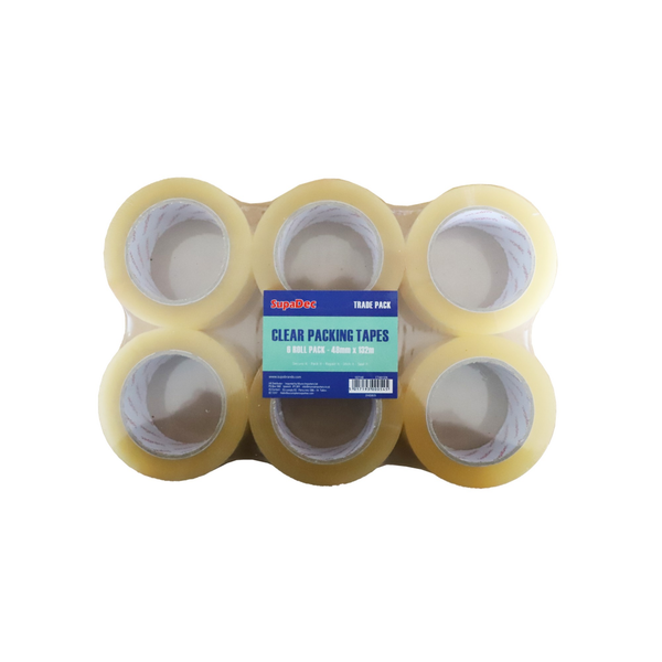 SupaDec clear tape 48mm x 132m, pack of 6