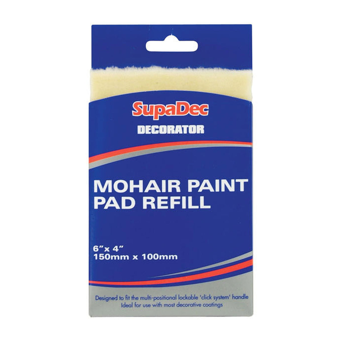 SupaDec mohair paint pad refill 6 x 4 inch