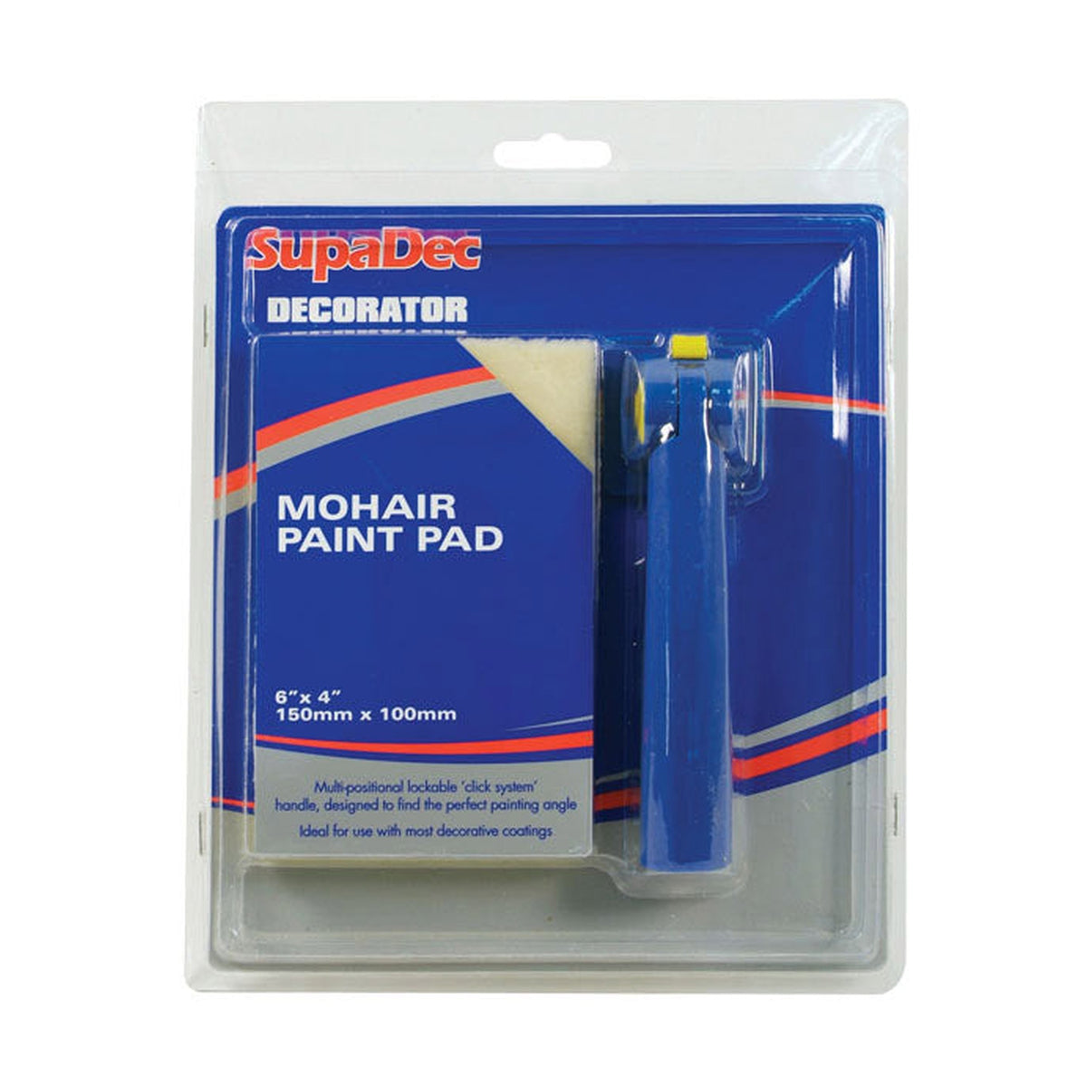 SupaDec mohair paint pad with handle 6 x 4 inch