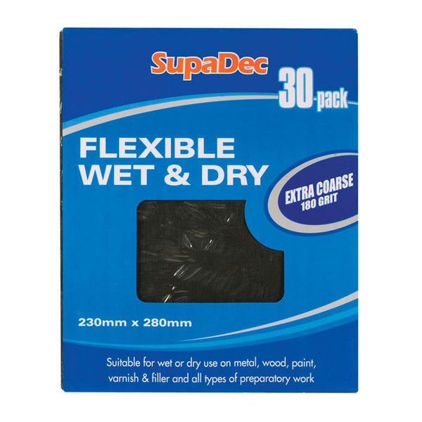 SupaDec flexible wet and dry paper 600 grade, pack of 30