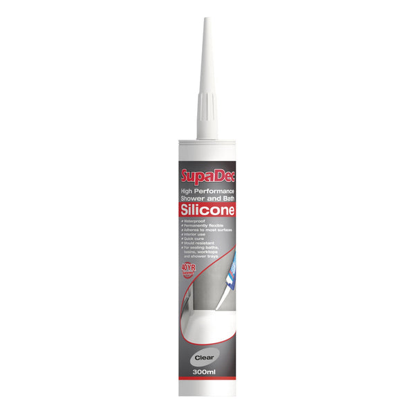 SupaDec clear shower and bath silicone 300ml