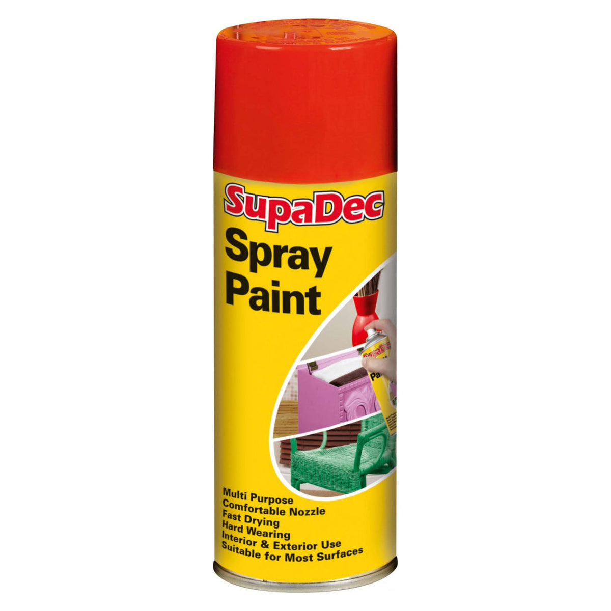 SupaDec Spray Paint 400ml in Bright Red