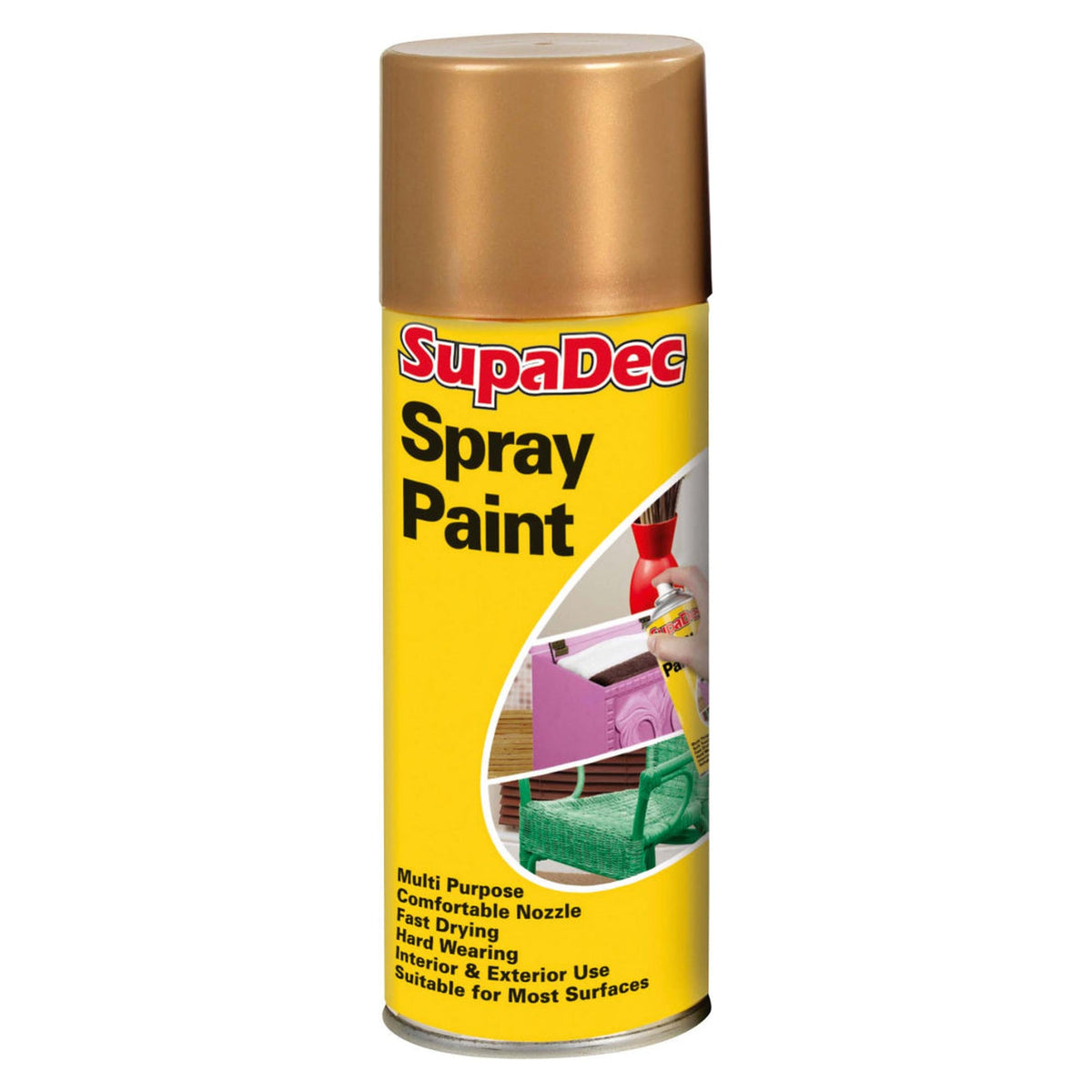 SupaDec spray paint 400ml in gold