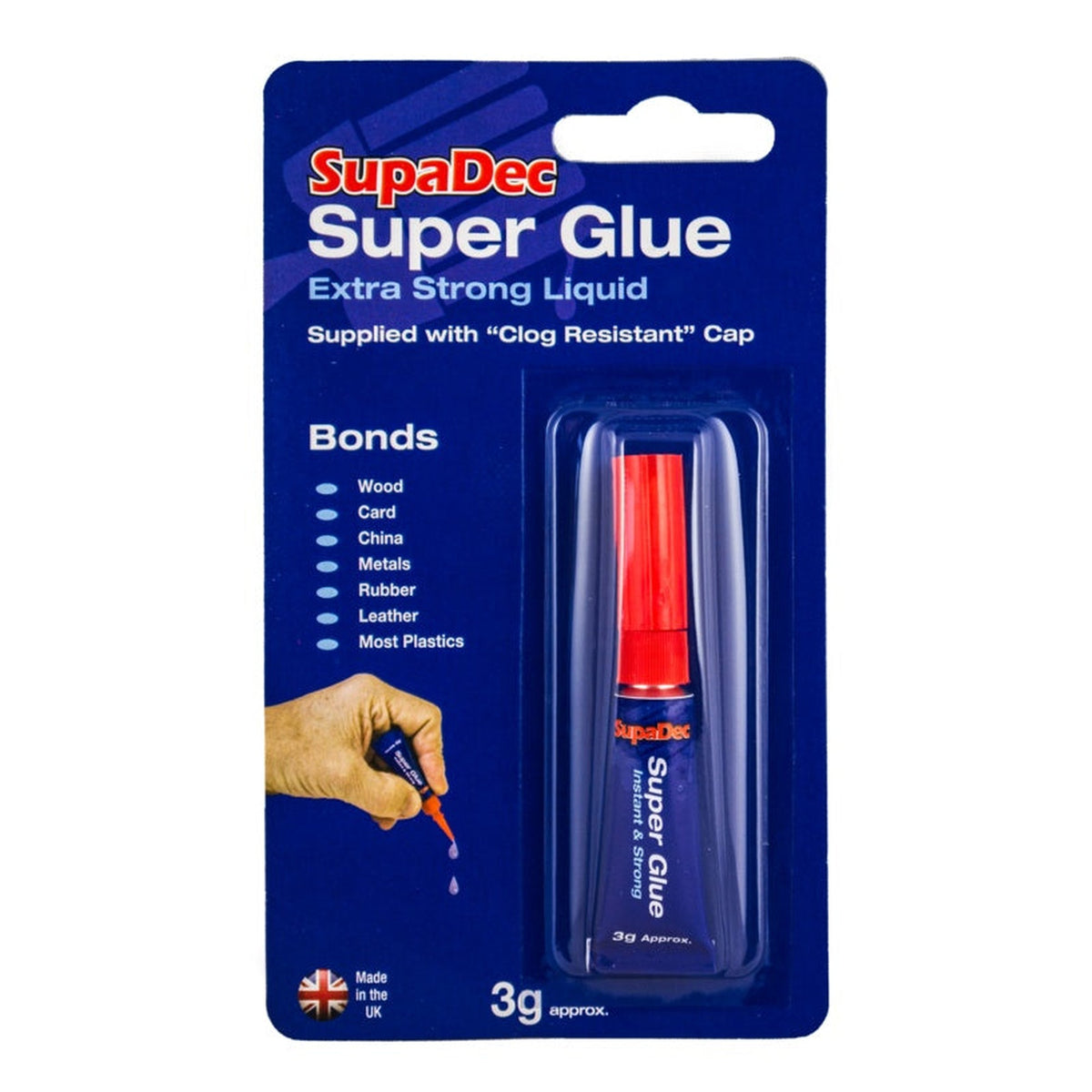 SupaDec Super Glue Extra Strong Liquid 3g tube