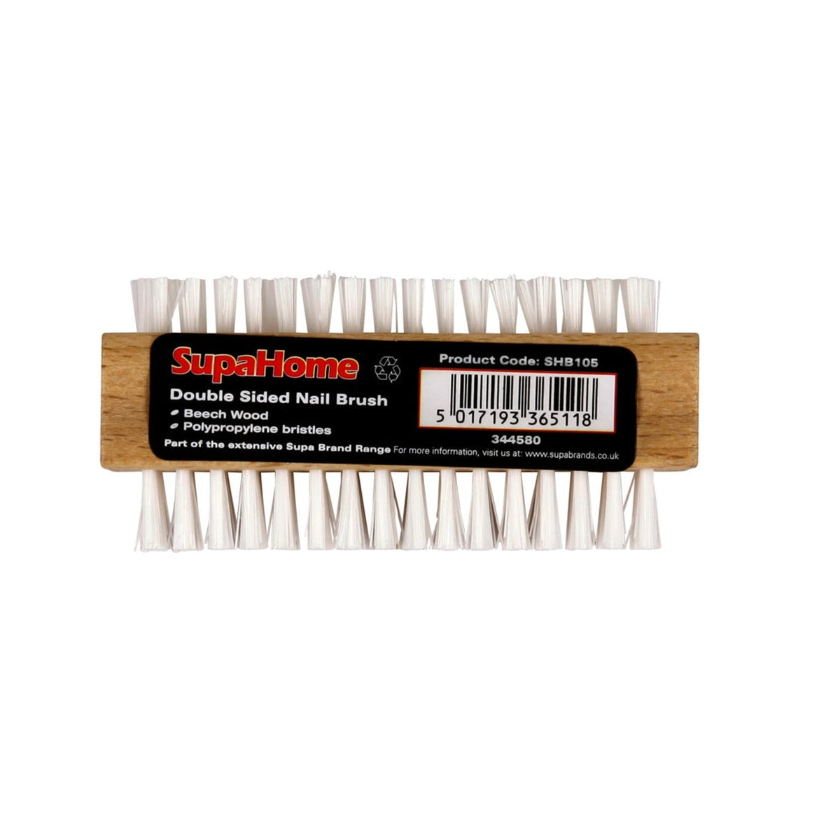 SupaHome deluxe beech wood double sided nail brush