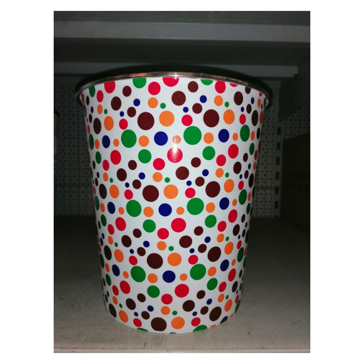 SupaHome waste bin with multi-coloured small dots