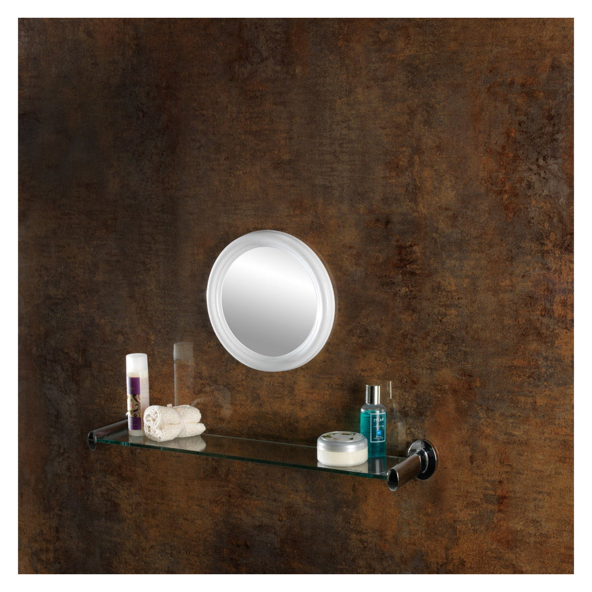 SupaHome white round mirror 21cm