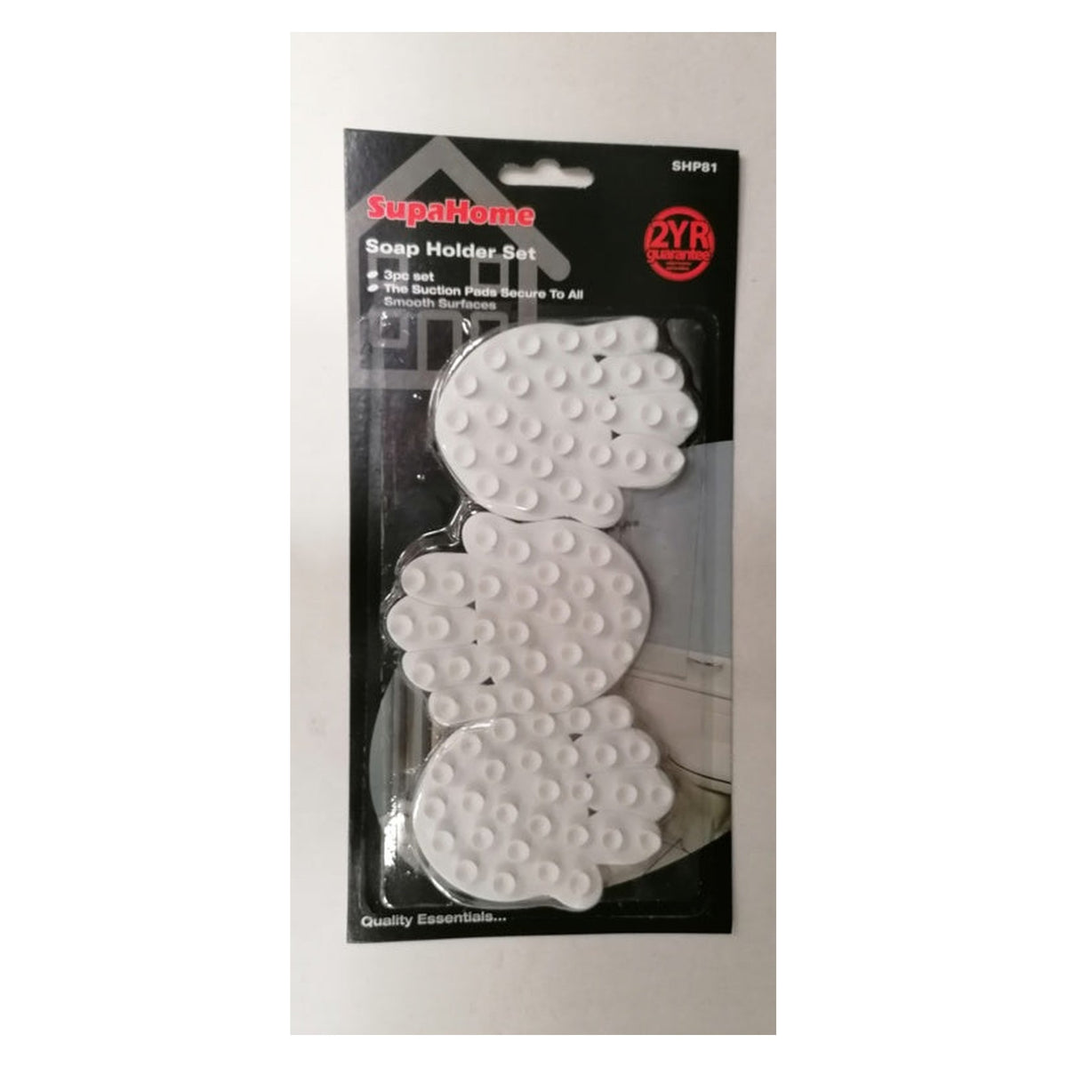 Set of 3 SupaHome suction soap holders