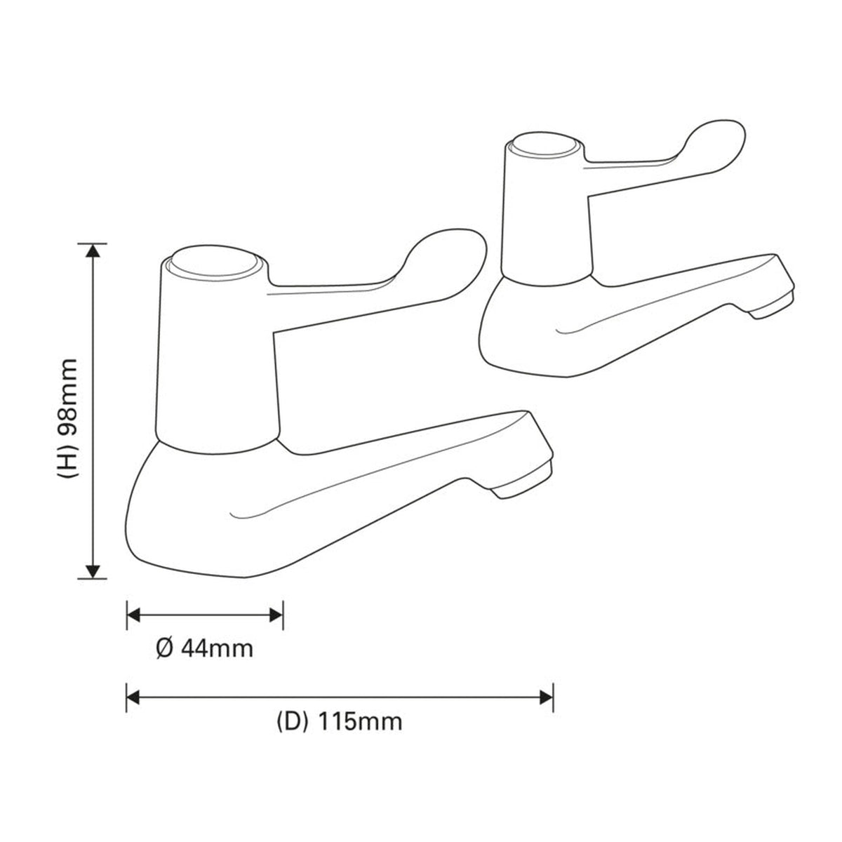 SupaPlumb solid brass lever basin taps, view 2