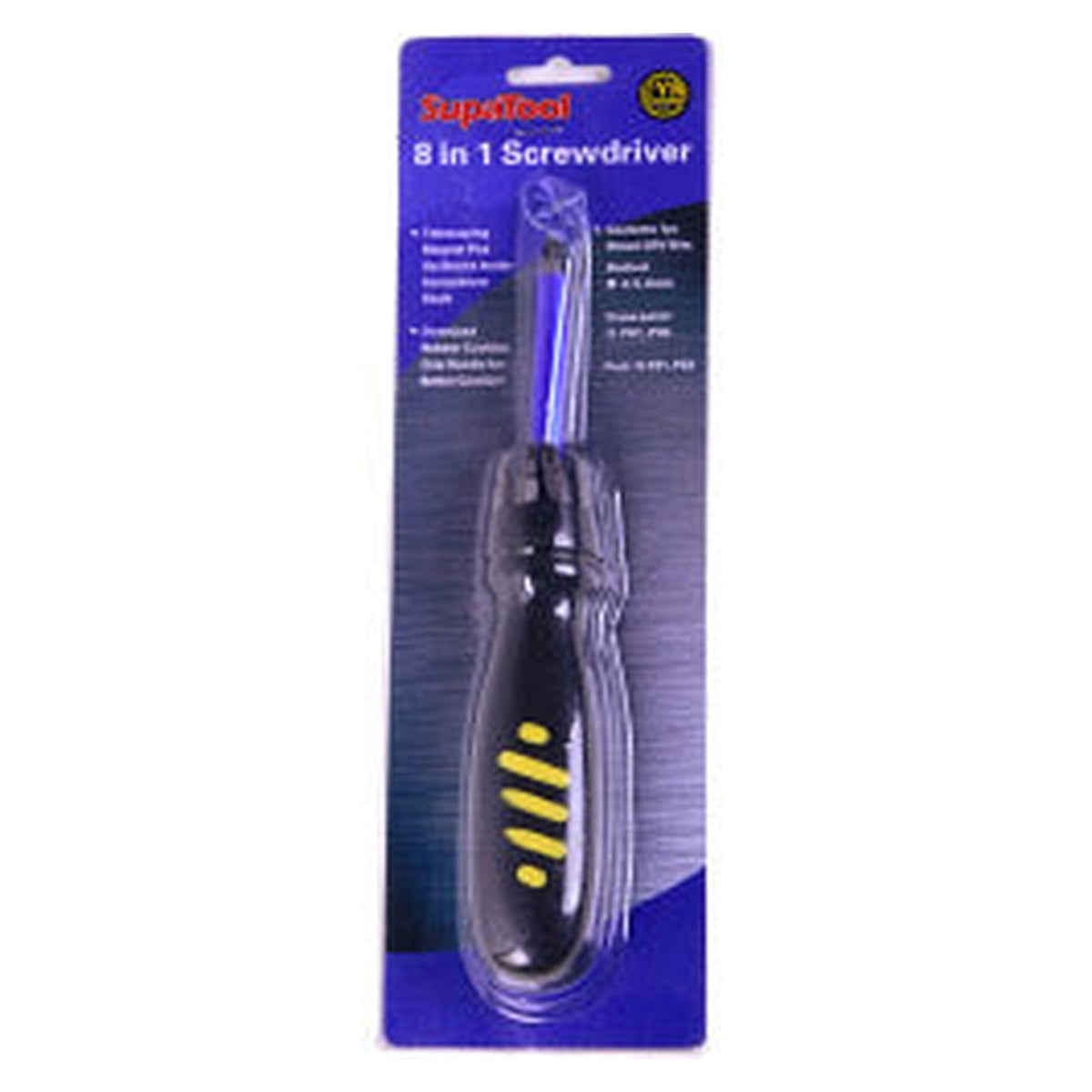 SupaTool 8-in-1 multi-screwdriver with rubber grip