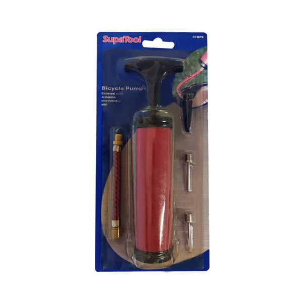SupaTool bicycle pump with connector set