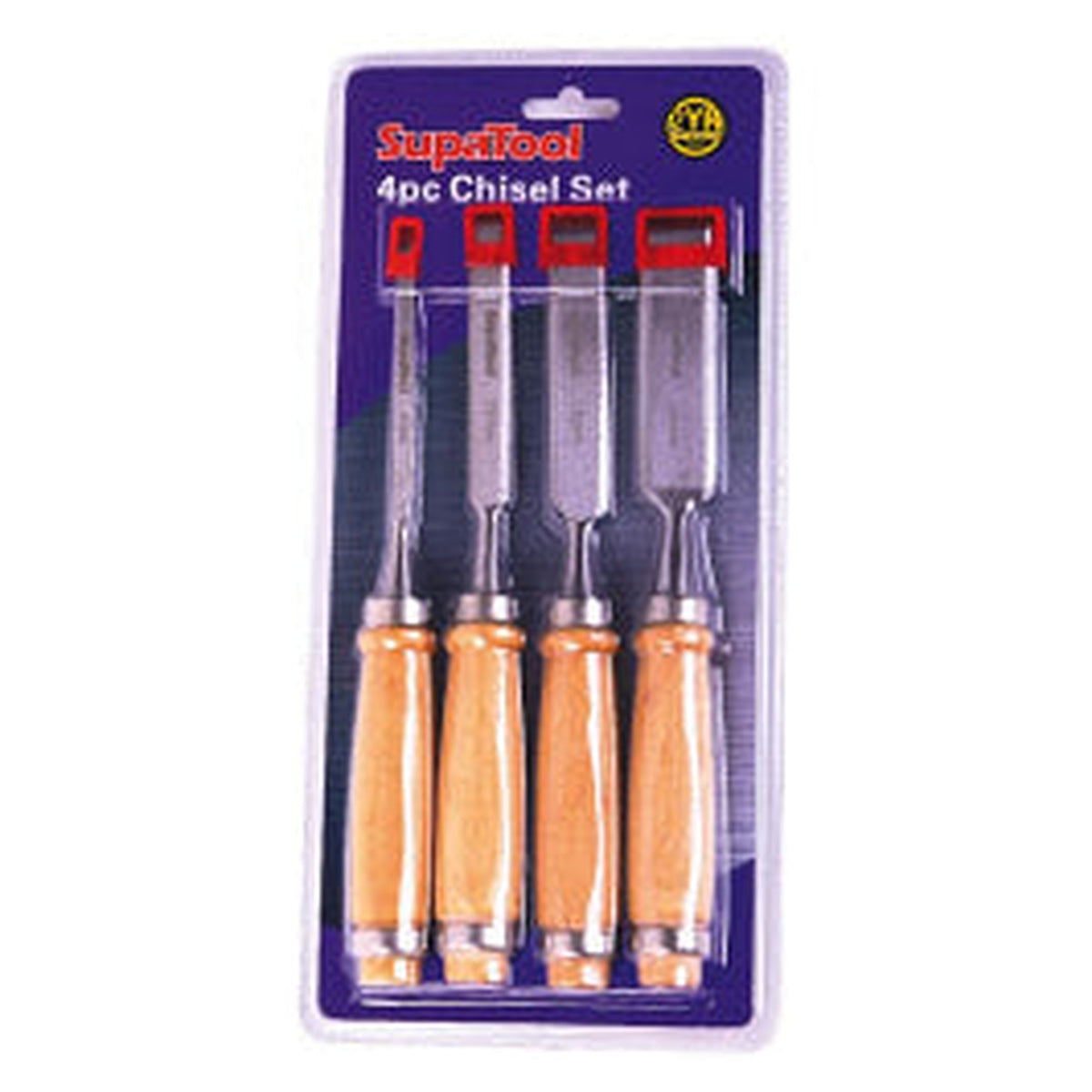 SupaTool 4 piece wood chisel set with hardwood handles