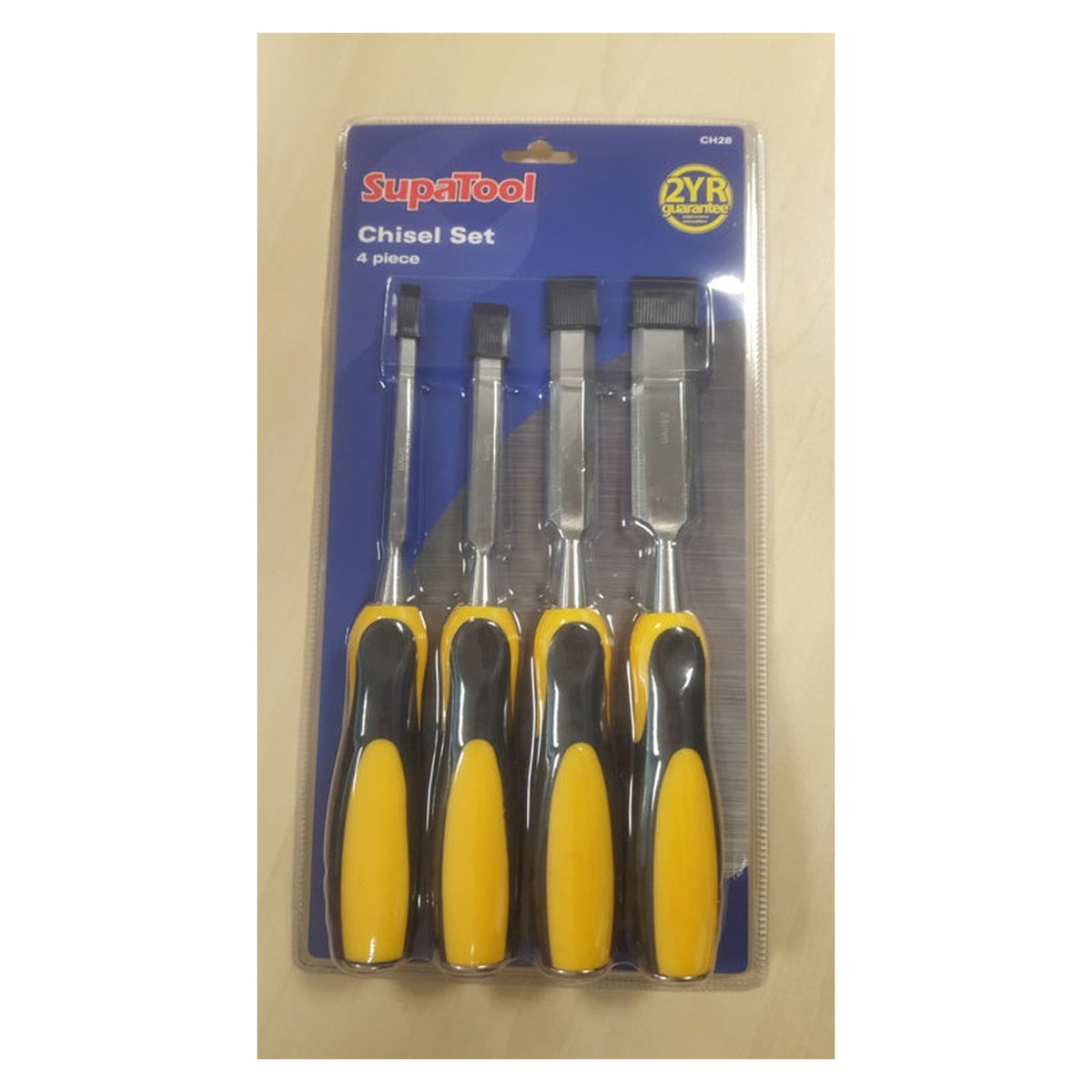 SupaTool 4 piece chisel set with bi-material handles