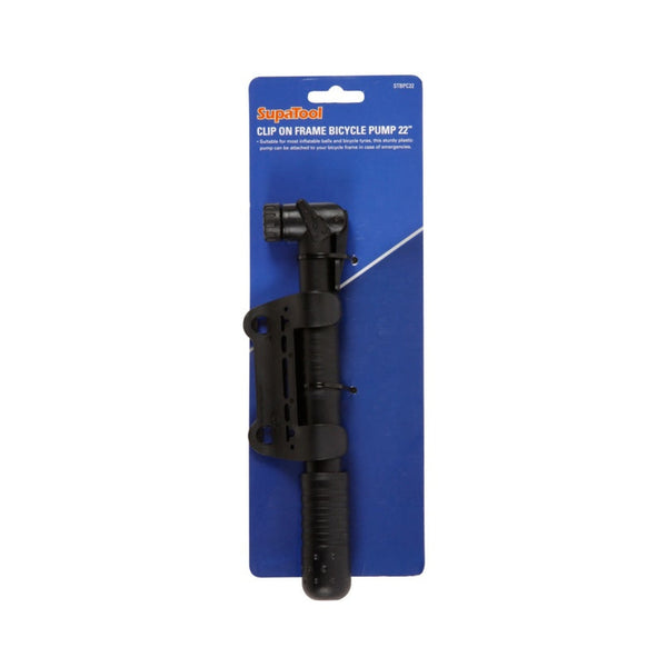 SupaTool 22 inch clip-on plastic bicycle pump