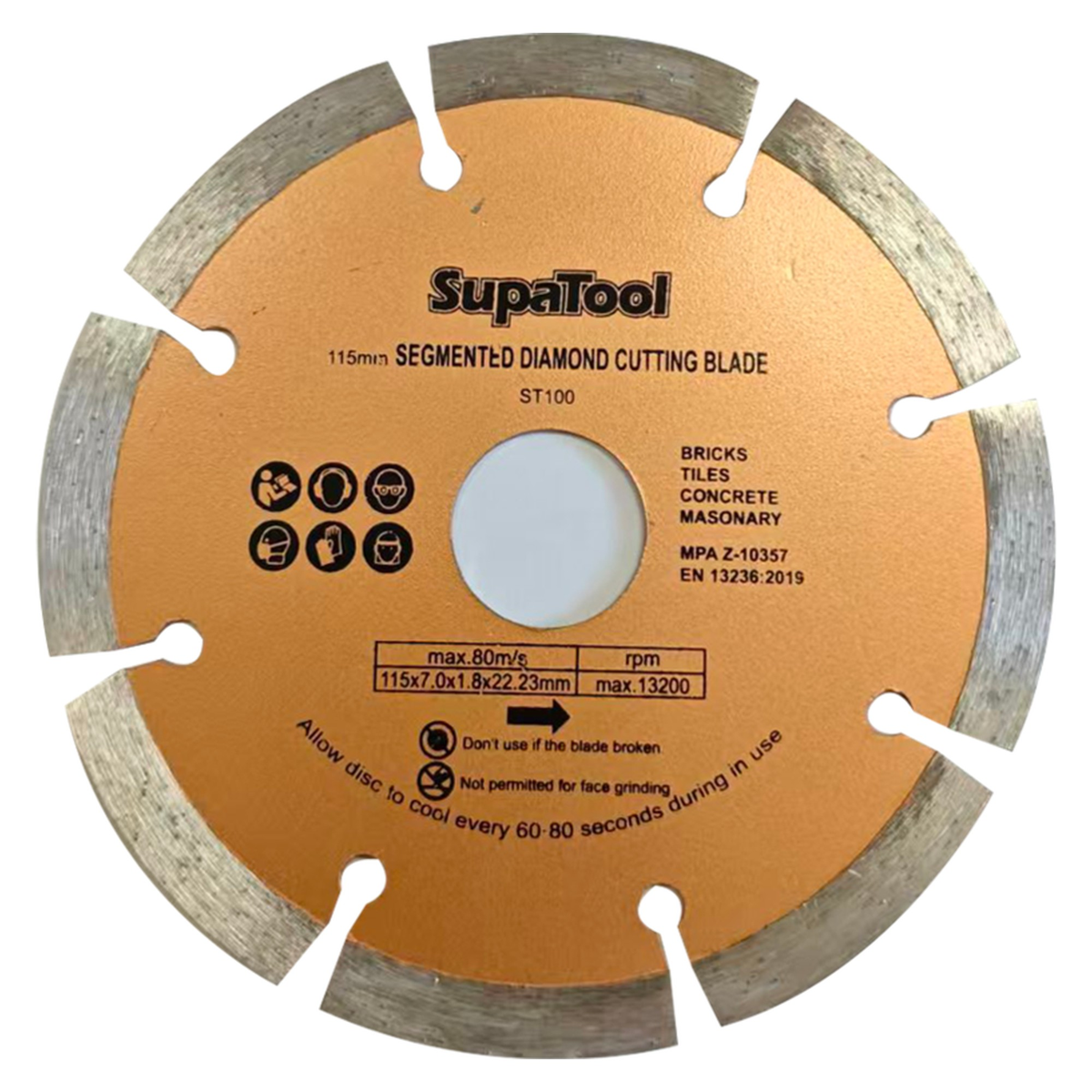 SupaTool 115mm diamond cutting blade, view 2
