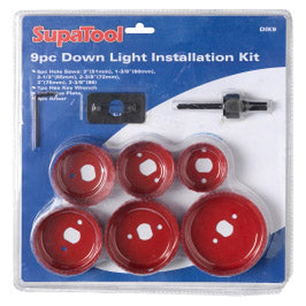 SupaTool 9 piece down light installation hole saw kit