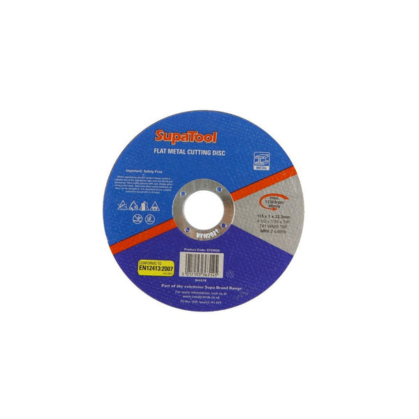 SupaTool 115mm x 1mm flat metal cutting disc
