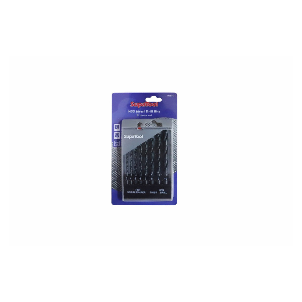 SupaTool 8 piece HSS metal drill bit set