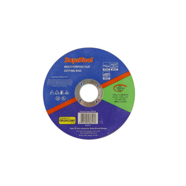 SupaTool 115mm x 1mm flat cutting disc