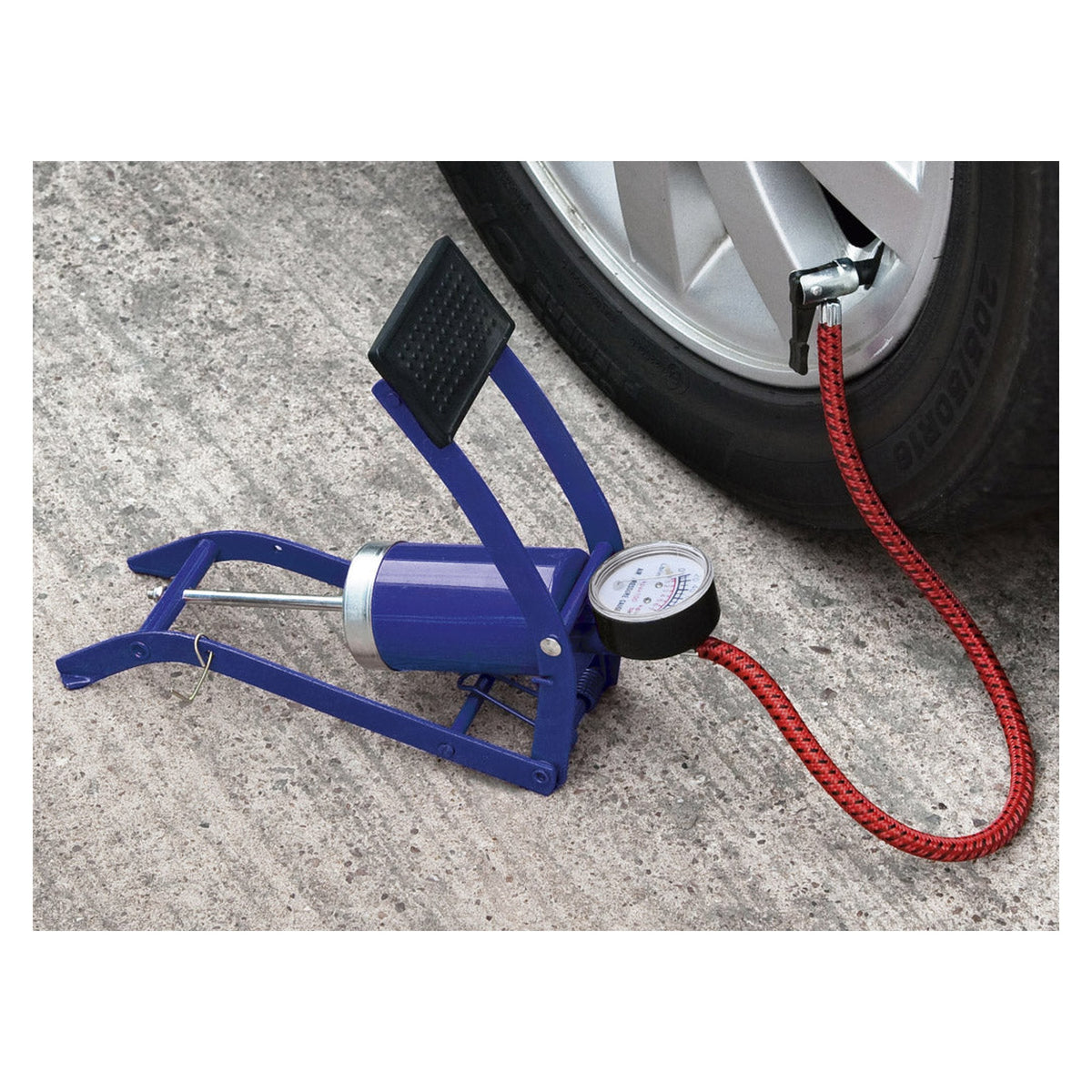 SupaTool multi-purpose foot pump with gauge