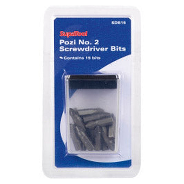 SupaTool Pozi No.2 screwdriver bits in dispenser