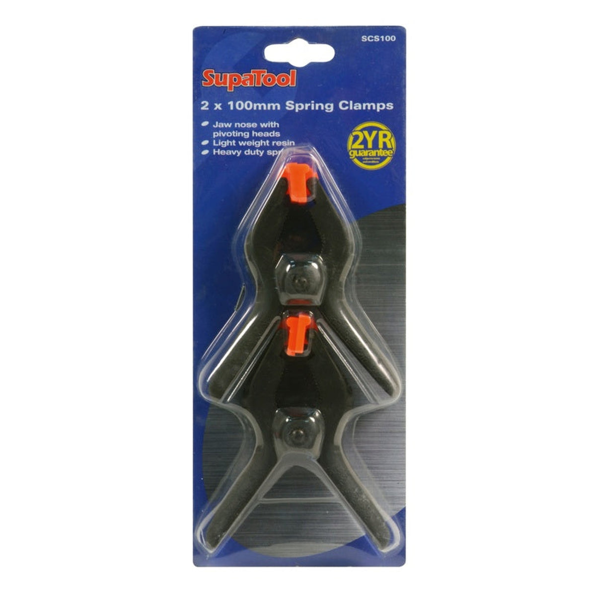 SupaTool spring clamps 100mm, pack of 2