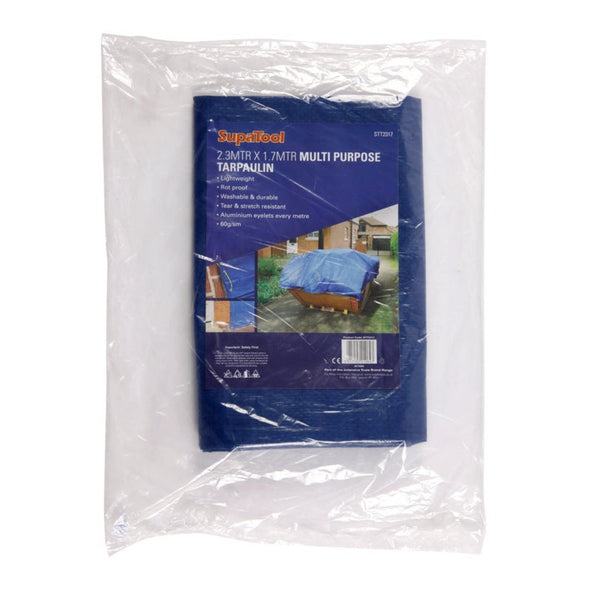 SupaTool 2.3m x 1.7m tarpaulin with eyelets