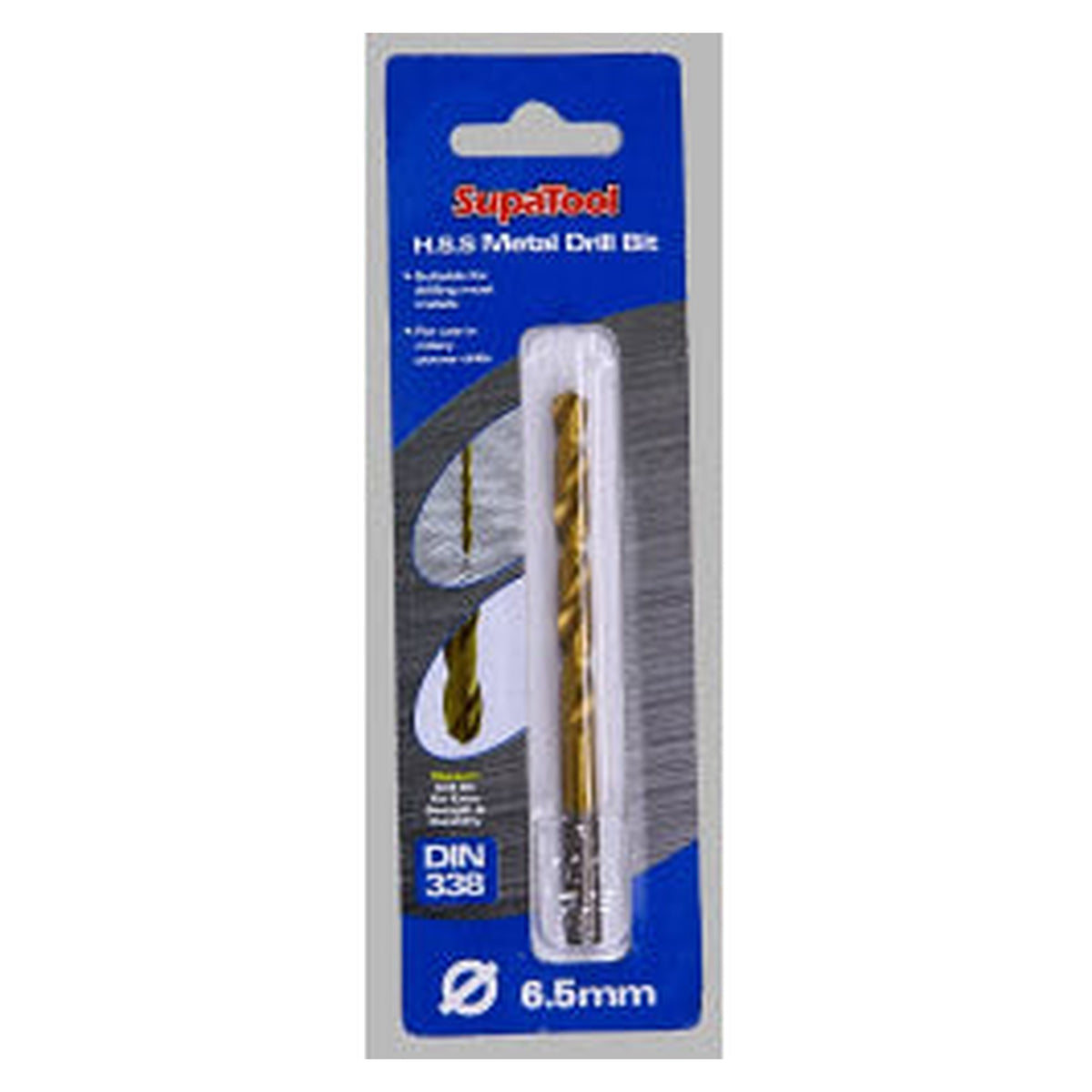 SupaTool titanium coated HSS drill bit 6.5x101mm