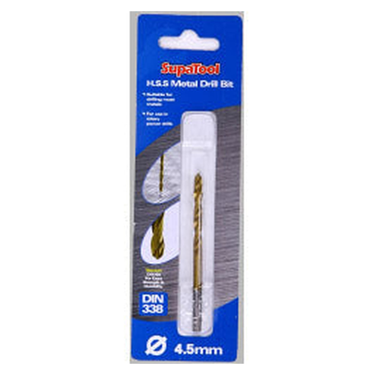 SupaTool titanium coated HSS drill bits 4.5 x 80mm