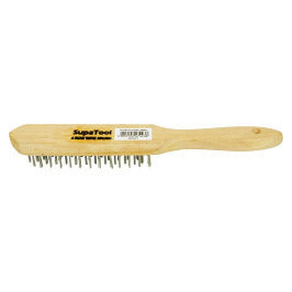 SupaTool 4 row wire brush with oak handle