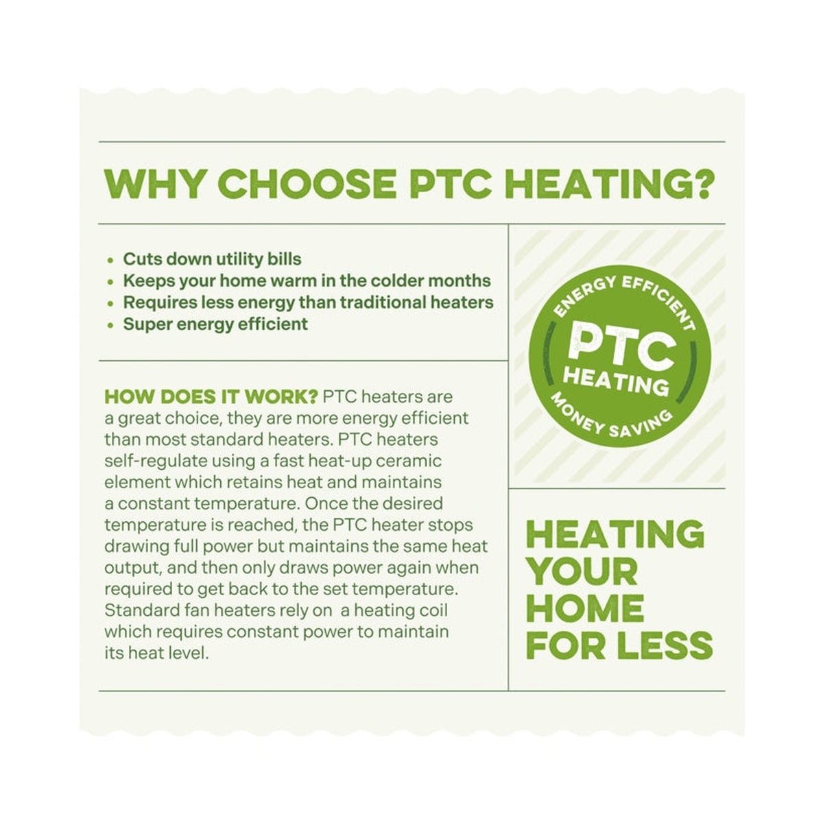 SupaWarm 2000W PTC ceramic tower heater, view 5