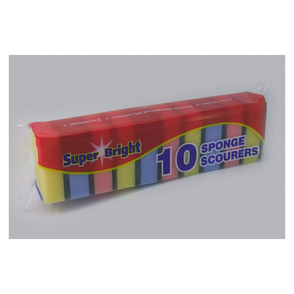 Superbright sponge scourers pack of 10