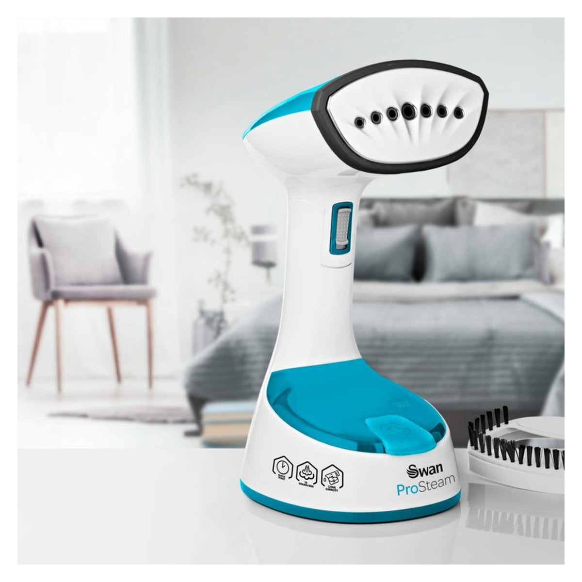 Swan foldable garment steamer in white, view 11