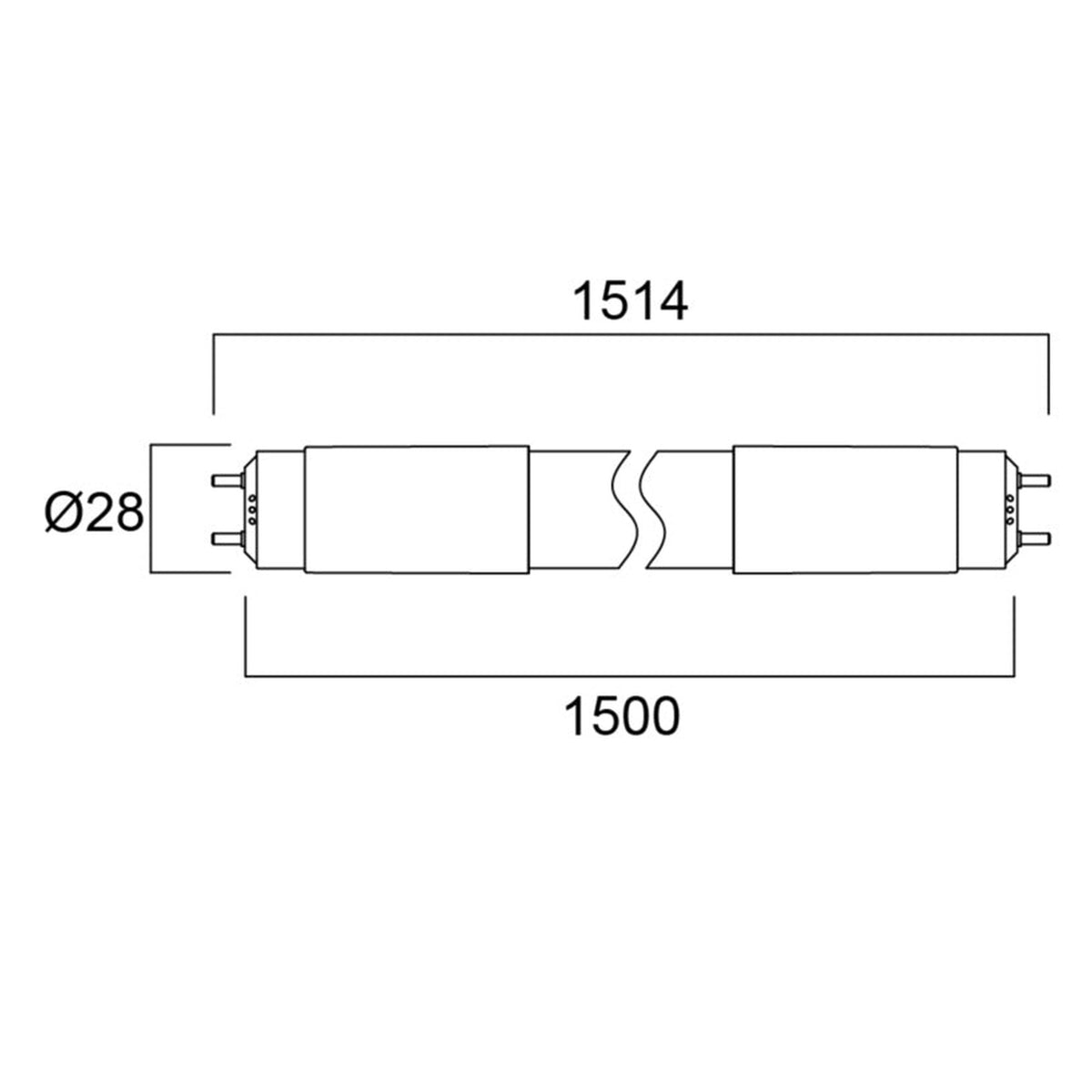 Sylvania T8 LED 4ft 13.6W 1800 lumen tube, view 3