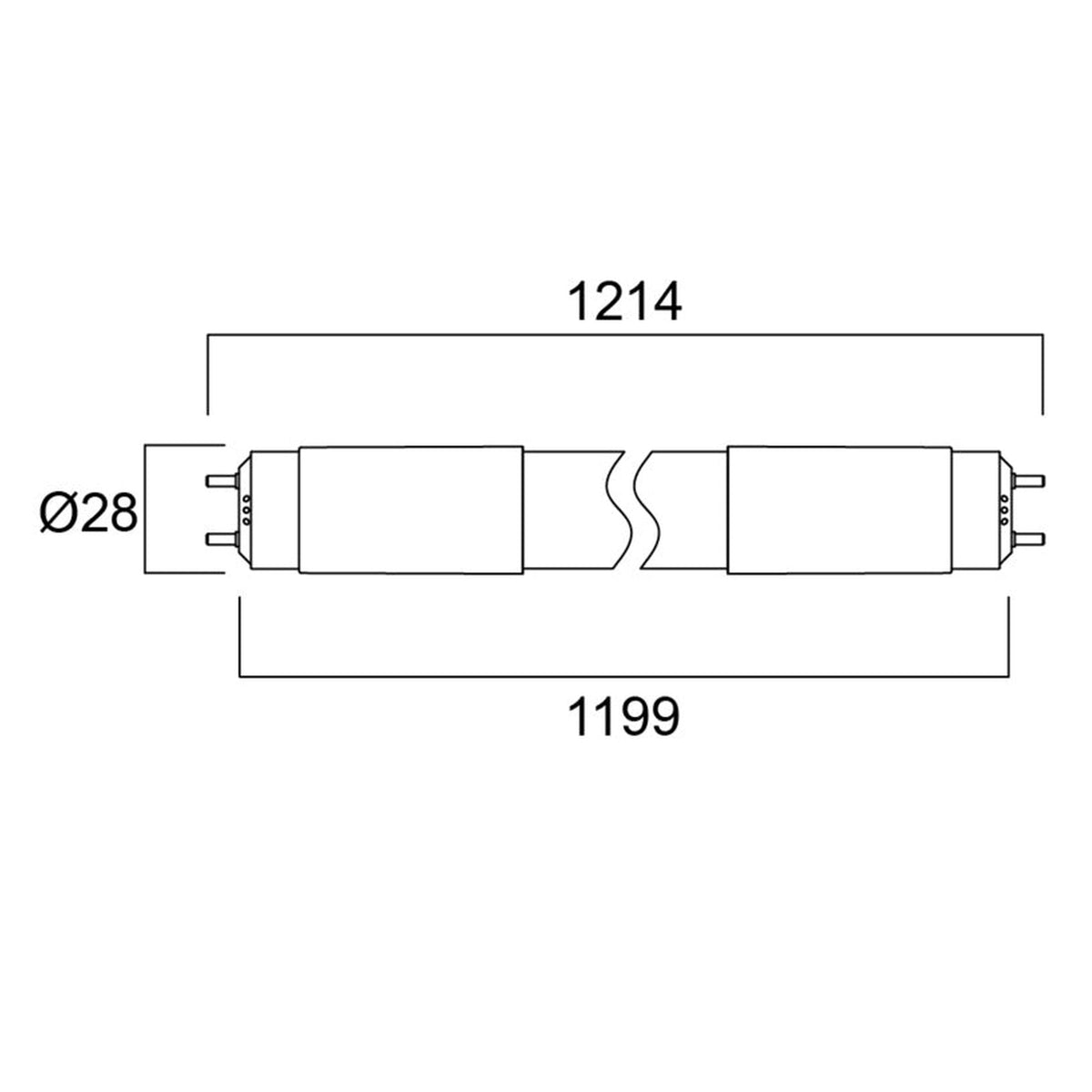 Sylvania T8 LED tube V3, 4ft 16W 2400lm, view 2