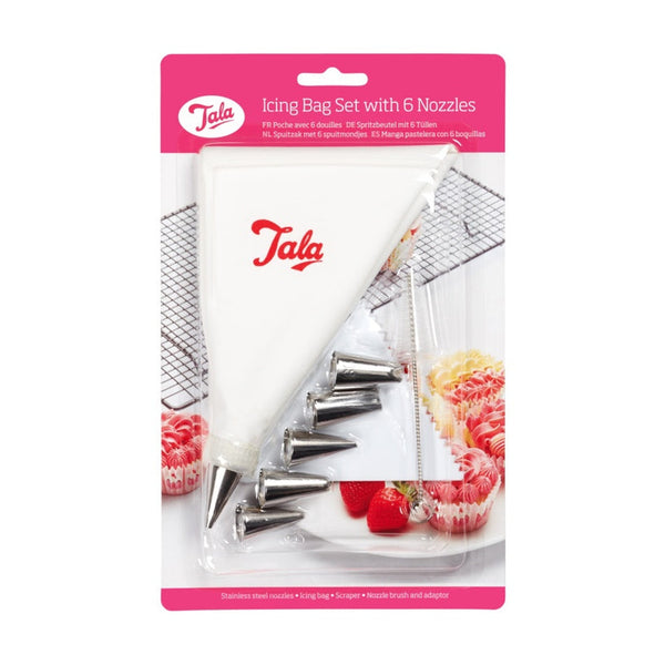 Tala icing bag set with six stainless steel nozzles