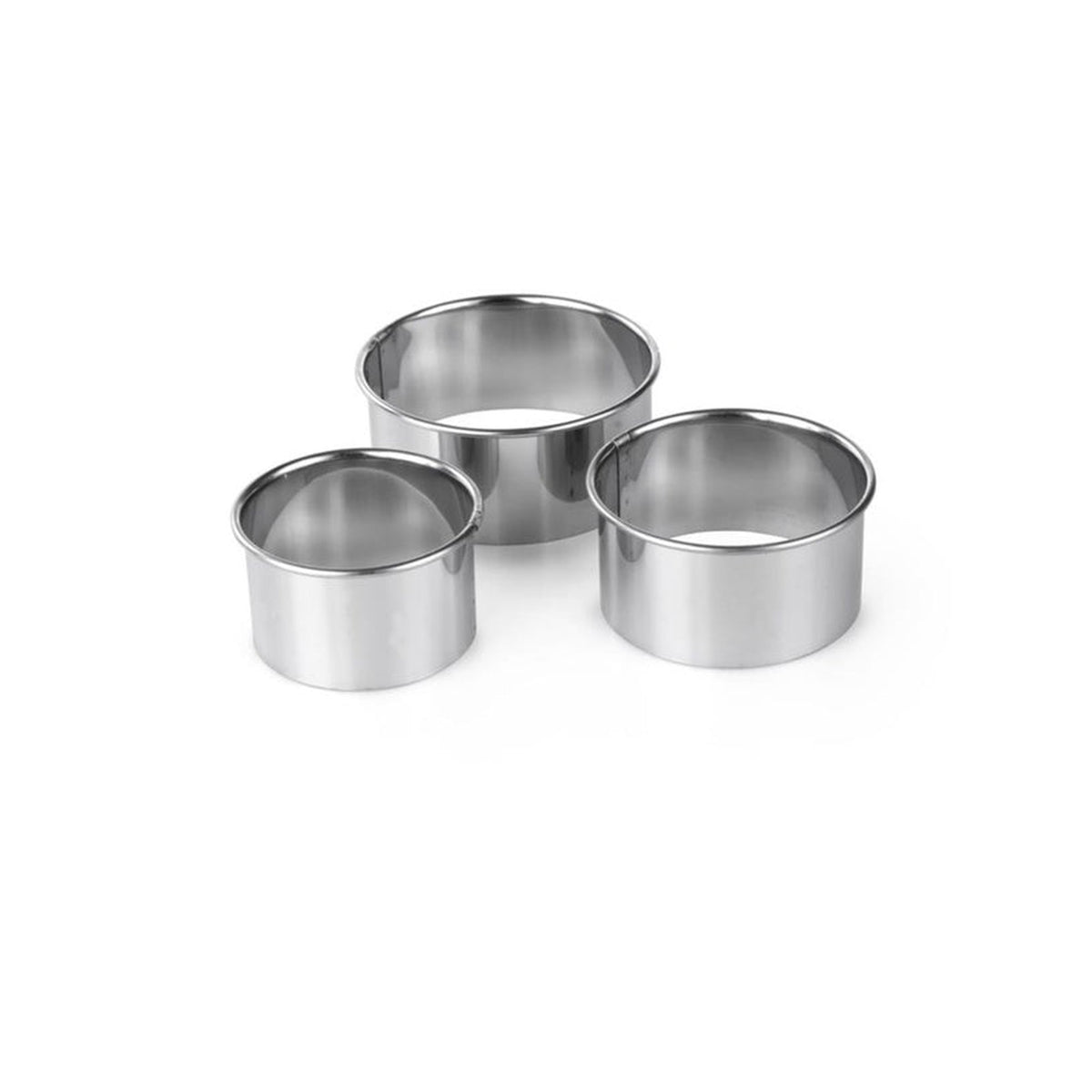 Tala set of 3 plain round stainless steel pastry cutters, view 2