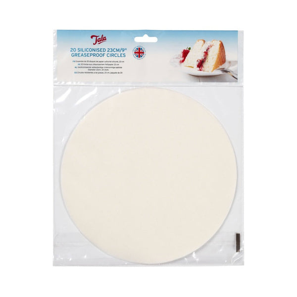Set of 20 Tala siliconised 23cm cake circle liners
