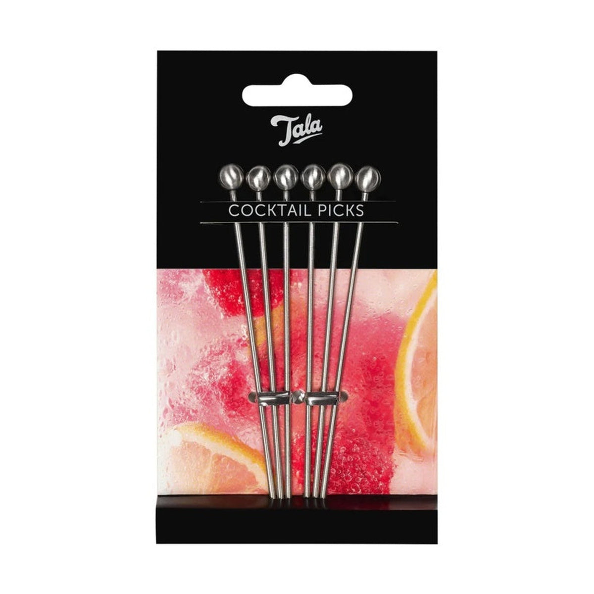 Tala set of 6 stainless steel cocktail picks, 10.8cm