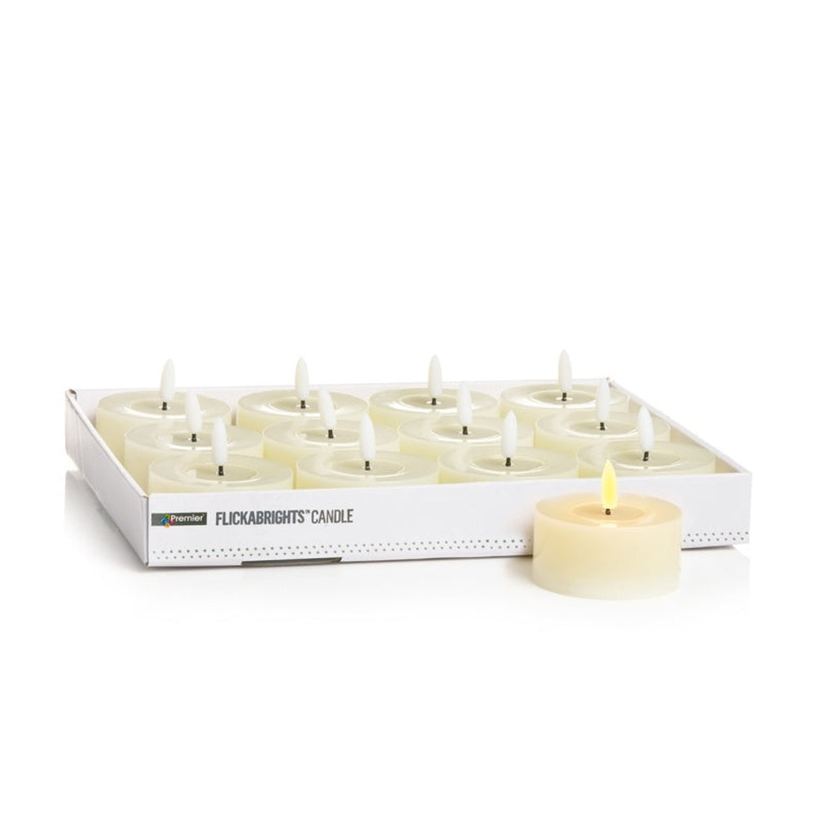 Tea Light Flickabrights 12 Piece Display - 7.3x3.5cm