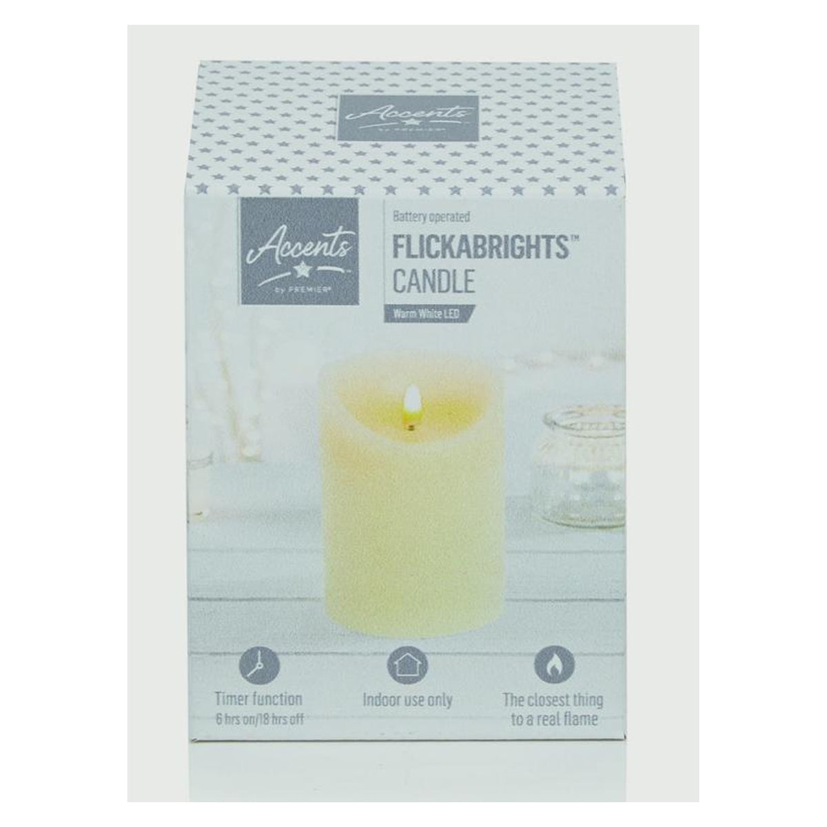 Textured Candle With Timer - 13 x 9cm Cream