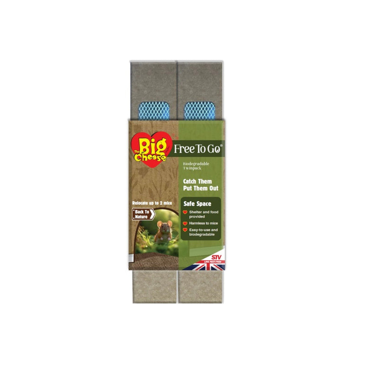 The Big Cheese Free To Go biodegradable mouse trap twin pack