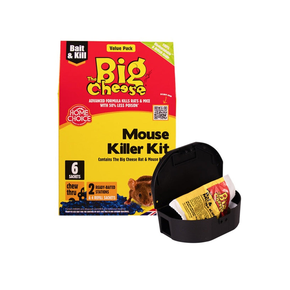 The Big Cheese mouse killer kit 6 sachets