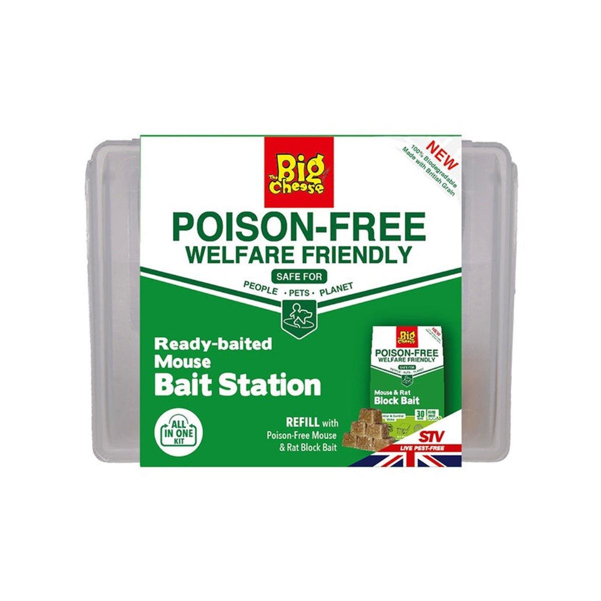 The Big Cheese poison free ready baited mouse station