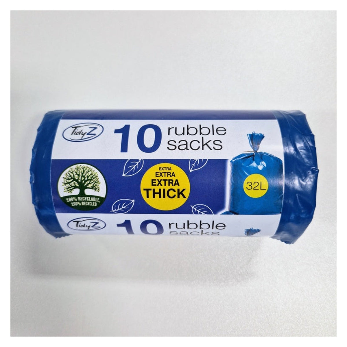 Tidyz extra thick 60 micron rubble sacks roll of 10