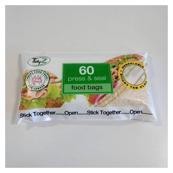 Tidyz press and seal food and freezer bags, roll of 60