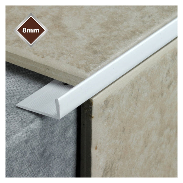 Tile Rite 8mm white L profile PVC tile trim