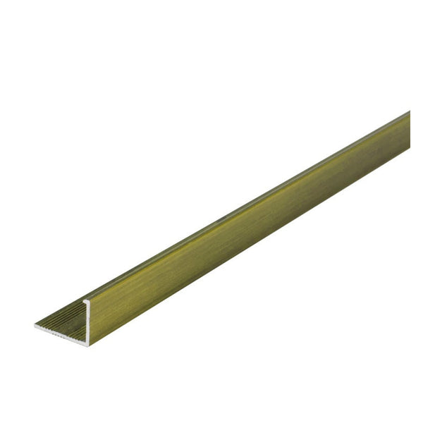 Tile Rite brushed gold L profile tile trim, 10mm x 2.44m